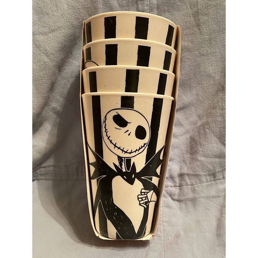 NEW Set of 4 Disney The Nightmare Before Christmas Jack Skellington Bamboo Cups
